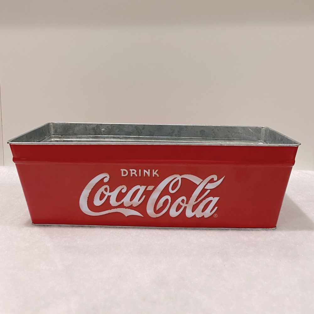 Coca Cola Themed Tin Planter Beverage Tub